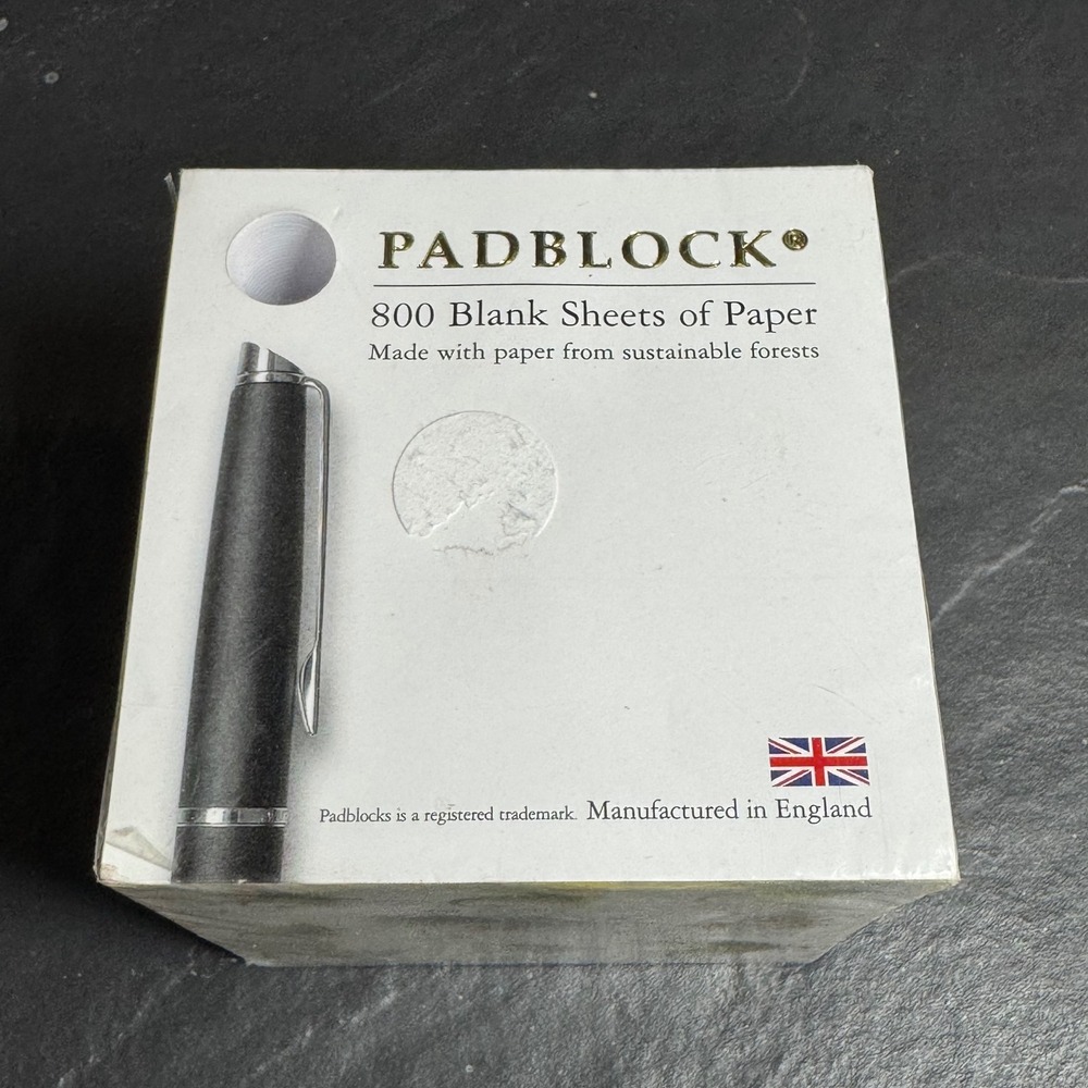 Padblock 800 Blank Sheets Memo Cube Fly Fishing Lures Made in England Stationery